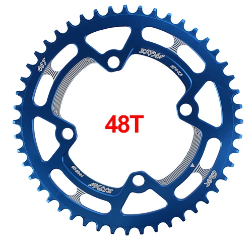 48T Round Blue EKFan 104BCD цепь 38 T/40 T/42 T/44 T/46 T/48 T/50 T/52 T круглая ведущая звездочка велосипеда 7075-T6 MTB велосипед круг шатунная пластина - Цвет: 48T Round Blue