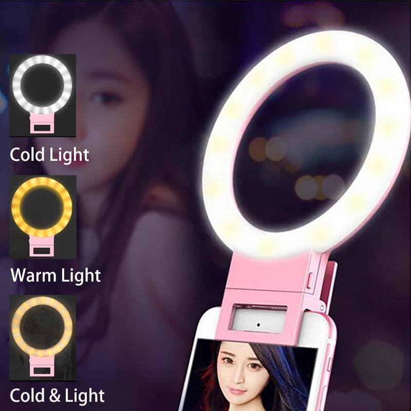 USB зарядка LED Selfie кольцо свет для iPhone X 8 7 Xs телефон дополнительное освещение