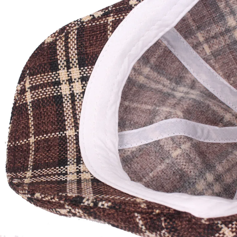 

SILOQIN Women's Plaid Vintage Berets British Fashion Sun Visor Cap For Adult Women Female Caps Retro Brands Sombrero De Mujer