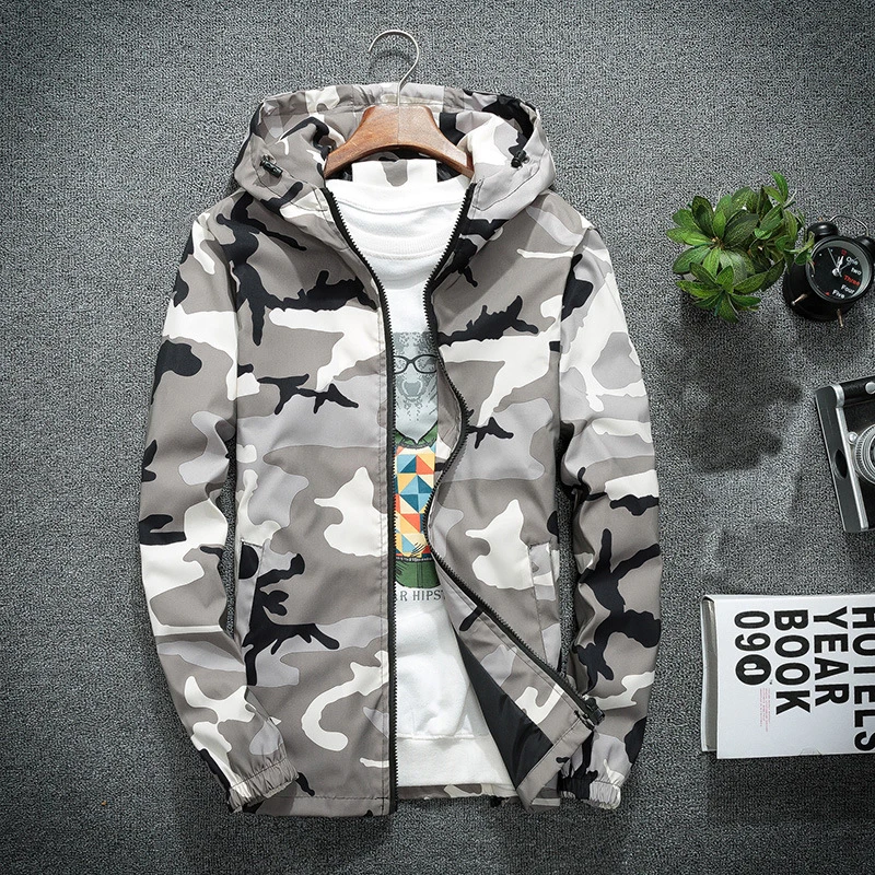Мужская повседневная куртка Mountainskin камуфляжная с капюшоном размеры до 5XL весна