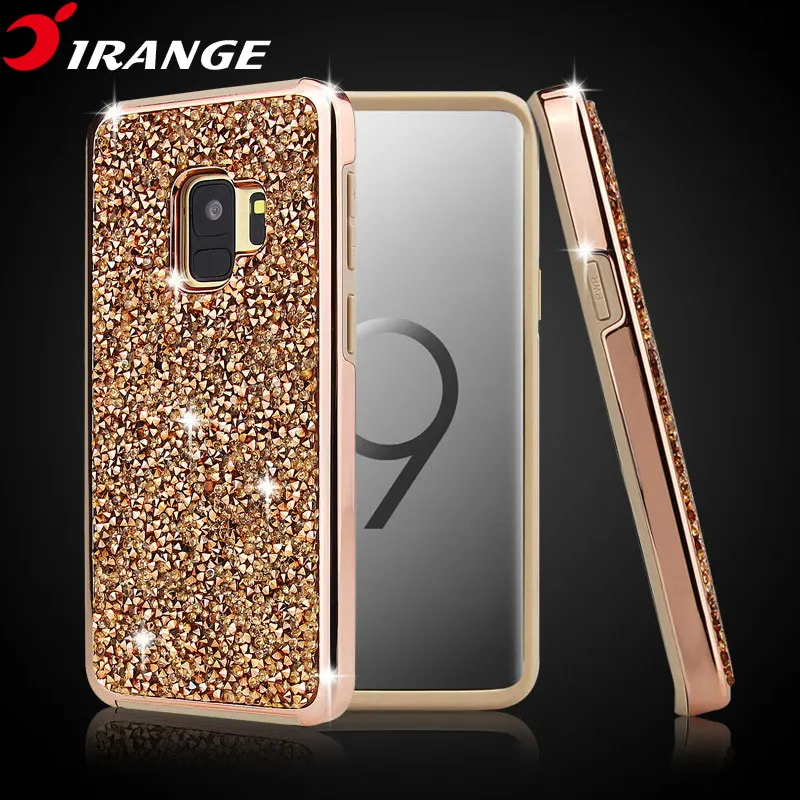 2018 новые и популярные модные роскошные покрытие кадра + Bling Блеск Сияющий мягкая