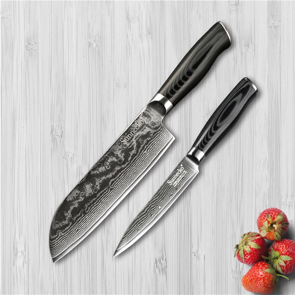 SUNNECKO 7 &quotсантоку Ножи 73 слоев Дамаск Сталь Кухня ножи японский VG10 острое лезвие