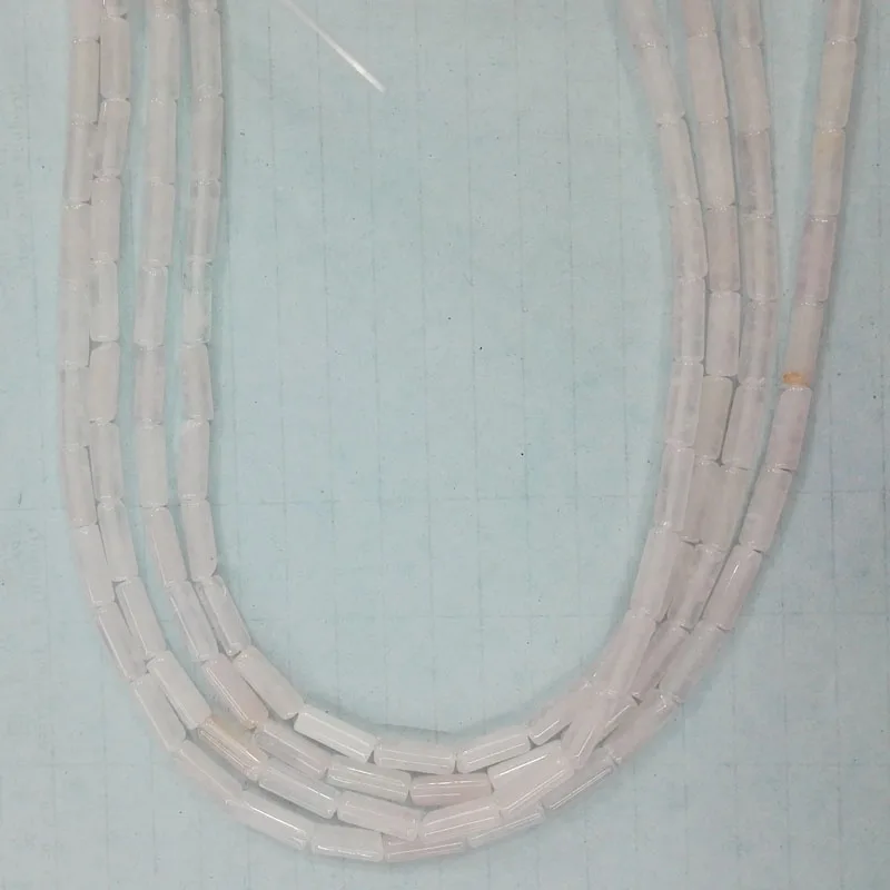 Натуральный розовый кристаллический камень трубчатые бусины оптовая продажа