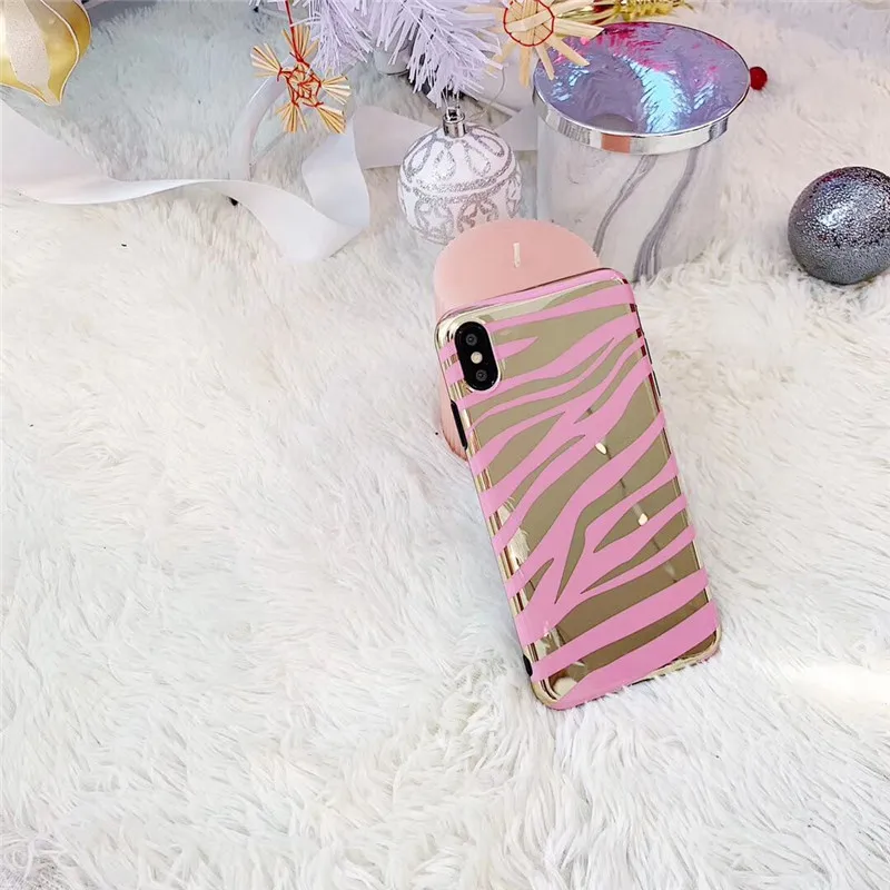 DSICASE Fashion laser mirror zebra pattern Phone Case For iphone XS Max X XR 6 6S 7 8 Plus Cover IMD glossy soft | Мобильные