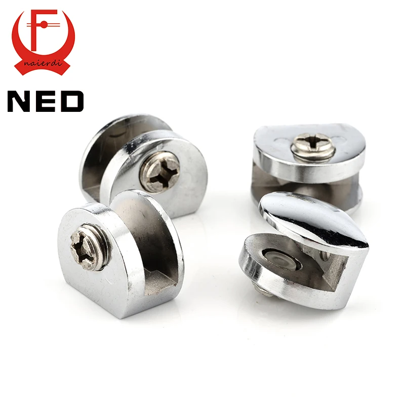 Полукруглые стеклянные зажимы из сплава 4 шт. угловые скобы для мебели толщиной 8