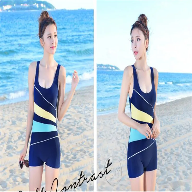 New ladies split pants bathing bikini conservative large size cover belly thin hot spring swimwear |