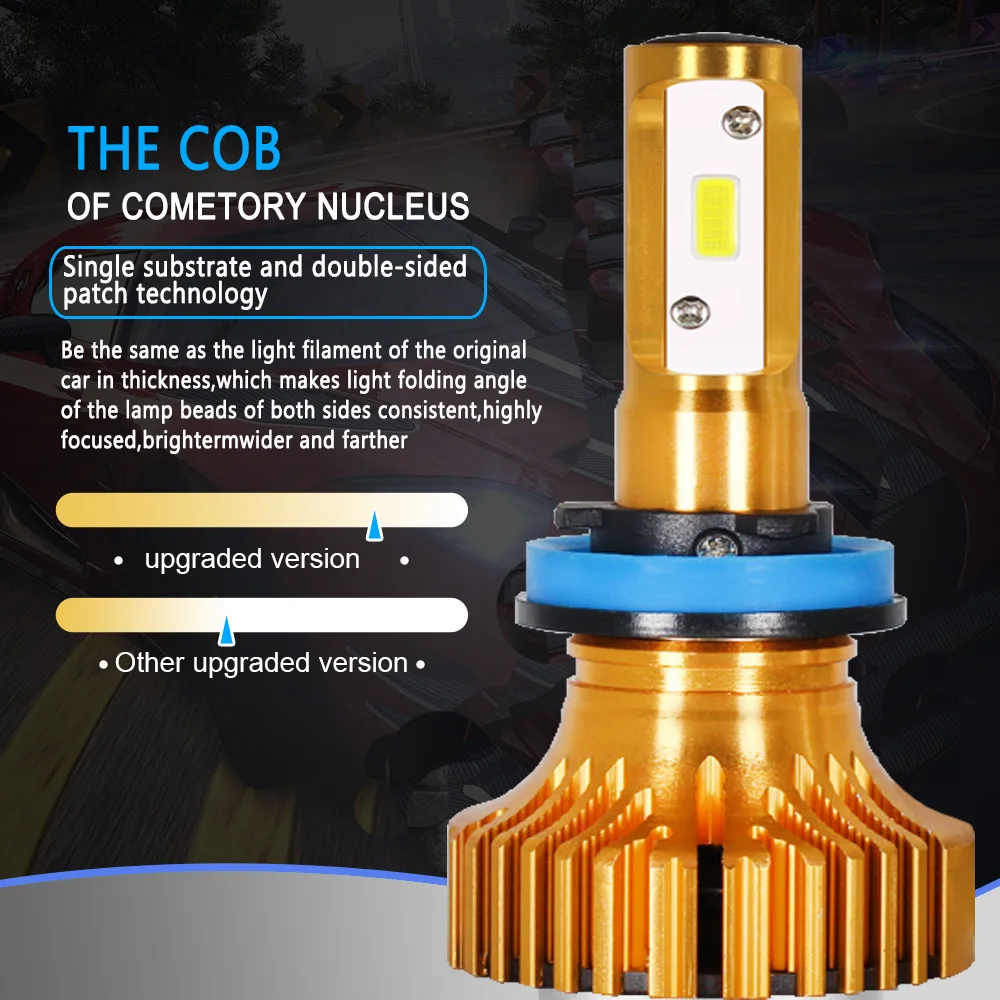 ZTZPIE 6500 K COB 12000LM 12 V мощный автомобильный турбо вентилятор светодиодные фары 9005 H1 H8 H9 H4 H3 H16 9006 H11 H7 авто лампы супер свет
