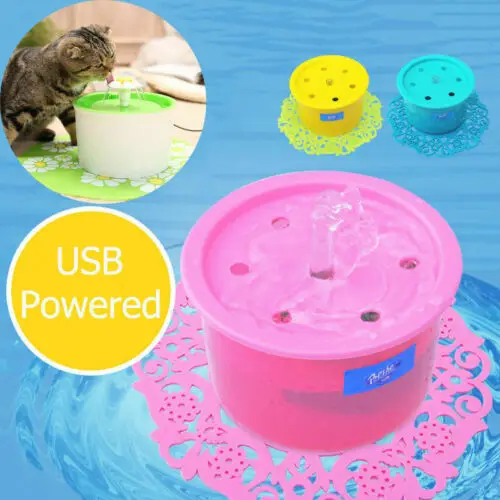 Автоматическая Pet фонтан воды кота с светодиодный Электрический USB для кошки или