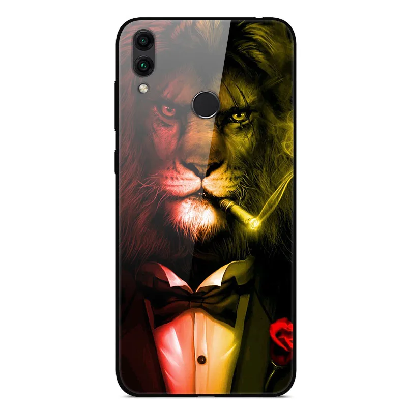 Tempered Glass Case For Huawei Honor 8C Case Hard PC Back Cover For Huawei Honor 8C Phone Cases Soft Bumper Coque on Honor8C 8 C