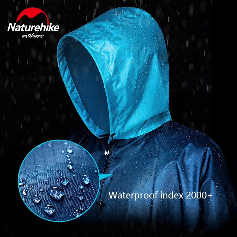 

Naturehike Outdoor Adult Raincoat with Backpack Rain Cover Camping Mountaineering Hiking Rainproof Windproof Poncho Men Women