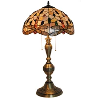 new mediterranean tiffany style dragonfly stained glass table lamp vintage bronze accent deak light lobby decor fixtures tl206