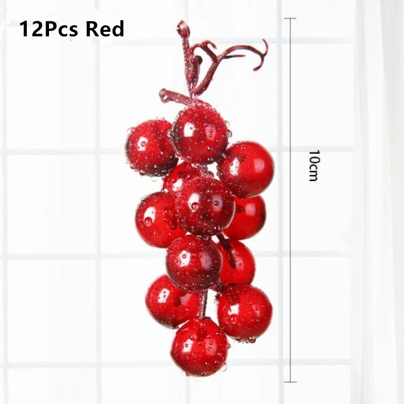 12pcs Red Grapes NieNie 1 шт. искусственный виноград искусственный изюм искусственные фрукты DIY мини-моделирование фрукты для рождества дома Свадебные украшения - Цвет: 12pcs Red Grapes