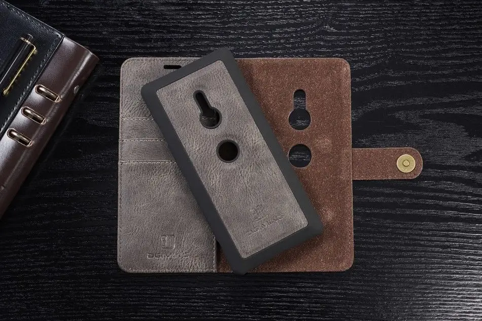 Двойной чехол книжка из искусственной кожи для Sony Xperia XZ XZS XZ1 XZ2 Compact XZ3 X съемный