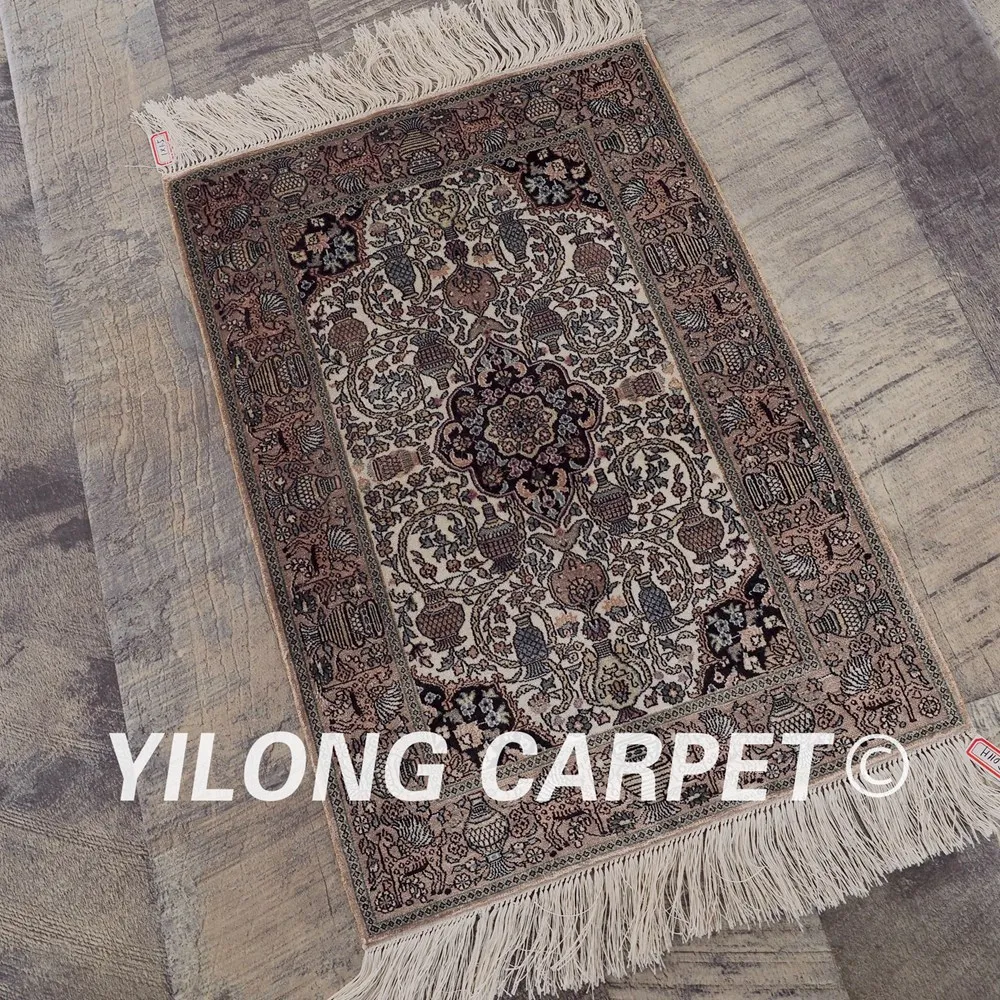 Yilong 1 'x 5' 500 линий Кум шелковый ковер традиционная Восточная мечеть дизайн