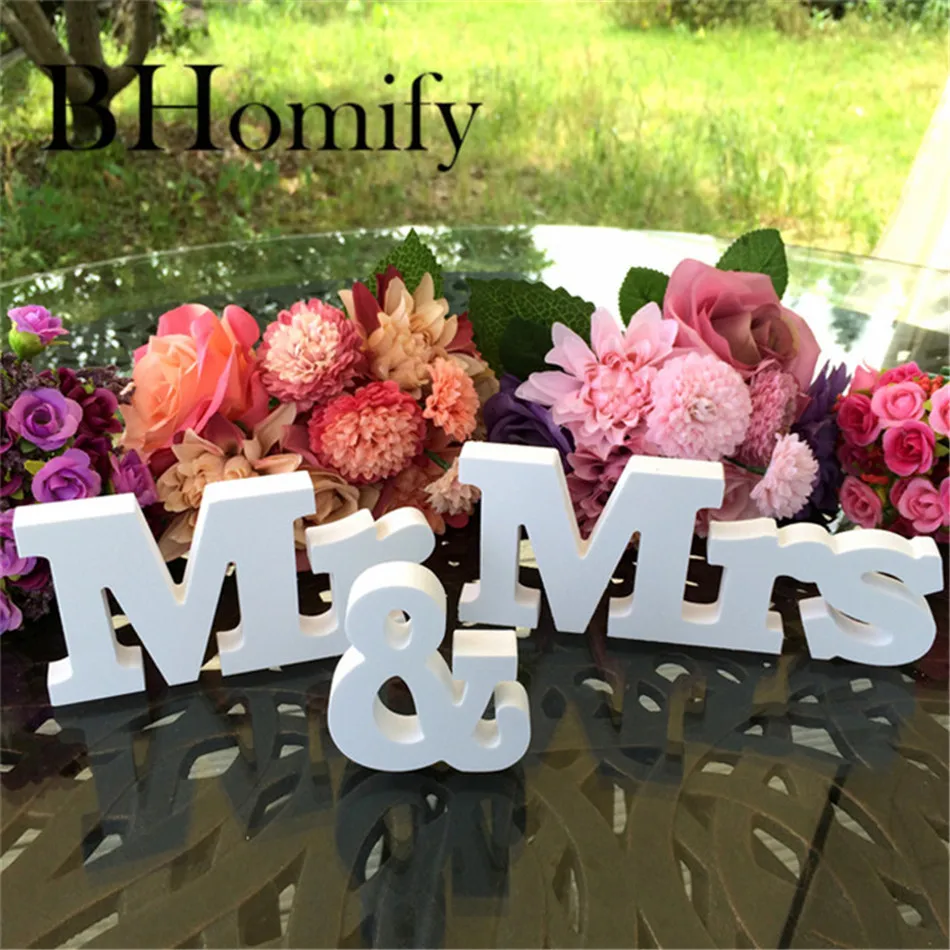 BHomify 3pcs/set Vintage Mr Mrs Letters for Wedding Decoration Table Sign Top Present Decor Valentine's Day | Дом и сад