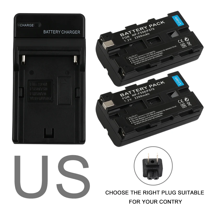 RP 2 шт. x NP-F550/NP-F570 NP F550 NP F570 полное декодирование батареи+ настенное зарядное устройство для sony NPF550 NPF570 батареи цифровой камеры