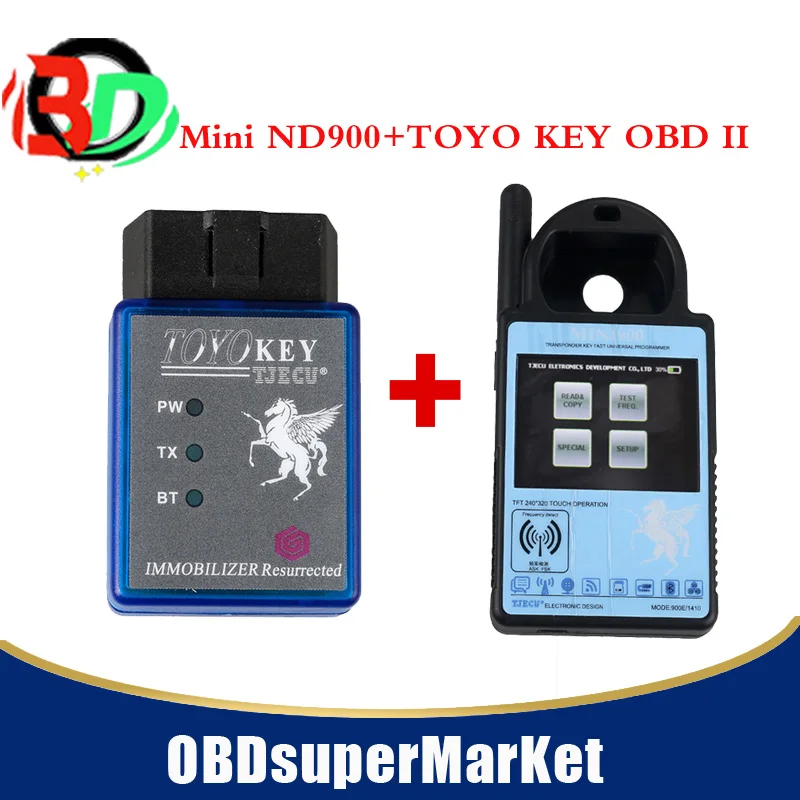 Программатор ключей транспондера Mini ND900 Plus To/yo Key OBD II Pro с поддержкой чипов 4C 4D 46 G