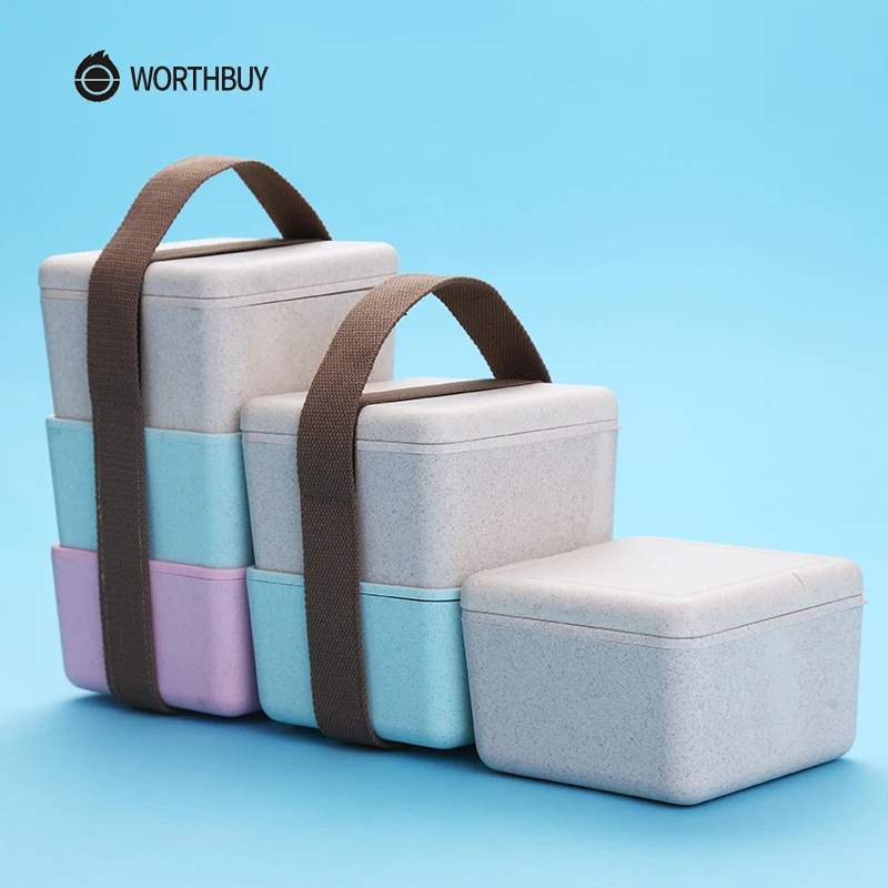 WORTHBUY японский Ланч-бокс для микроволновки детей школы пшеничной соломы