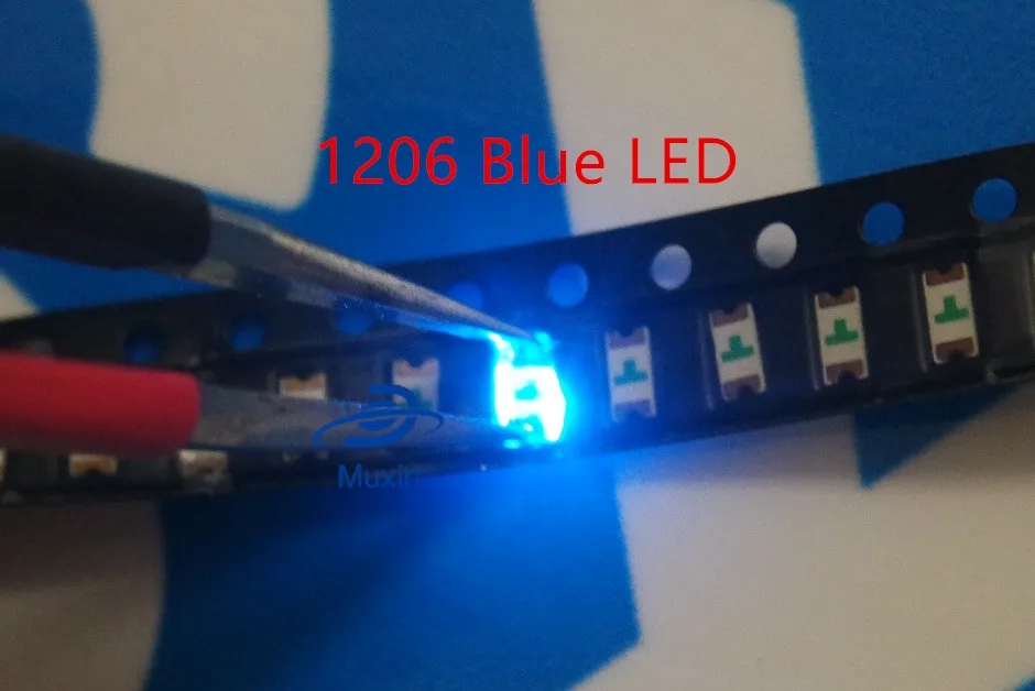 SMD 1206 (3216) LED 500 шт. чип синий свет 20мА DC 3V Ультра яркий светодиод лампа