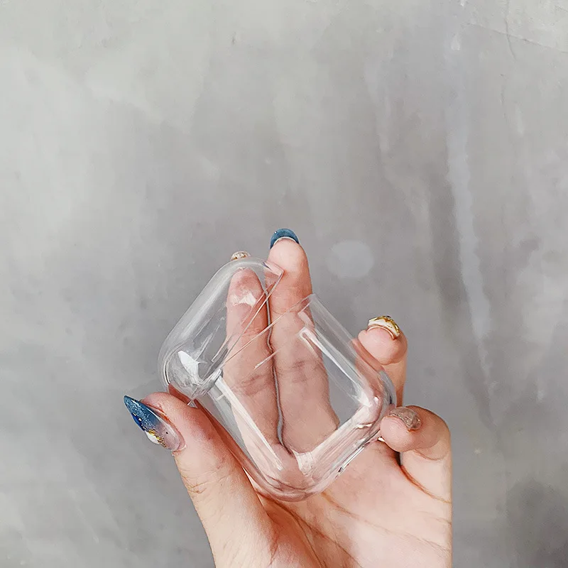 Для AirPods прозрачный чехол жесткий пластиковый кожухи головных телефонов для Apple