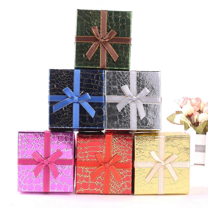 Красивая шкатулка для ювелирных изделий с имитацией под крокодила 6 шт.