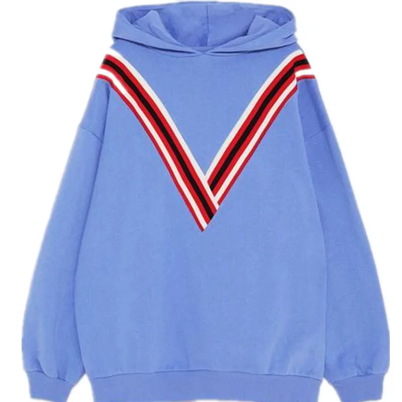 

2020 Hooeded Sweatshirt Women Long Sleeve Cotton patchwork pullovers loose