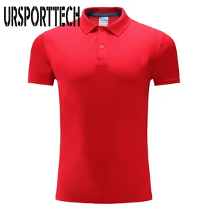 Новинка 2019, дышащие брендовые рубашки-поло, мужские быстросохнущие рубашки-поло с короткими рукавами, классический дизайн, однотонные рубашки-поло стандартной длины