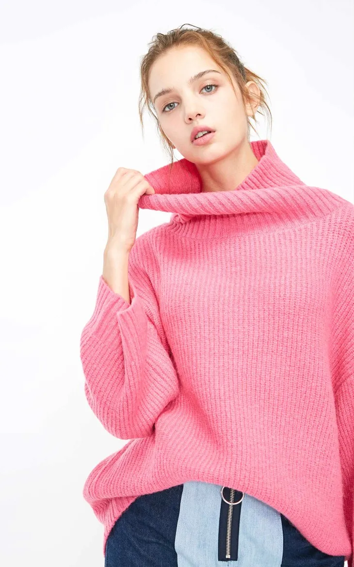 Vero Moda женский свитер свободного кроя с высоким воротником с заниженным плечом | 318413560