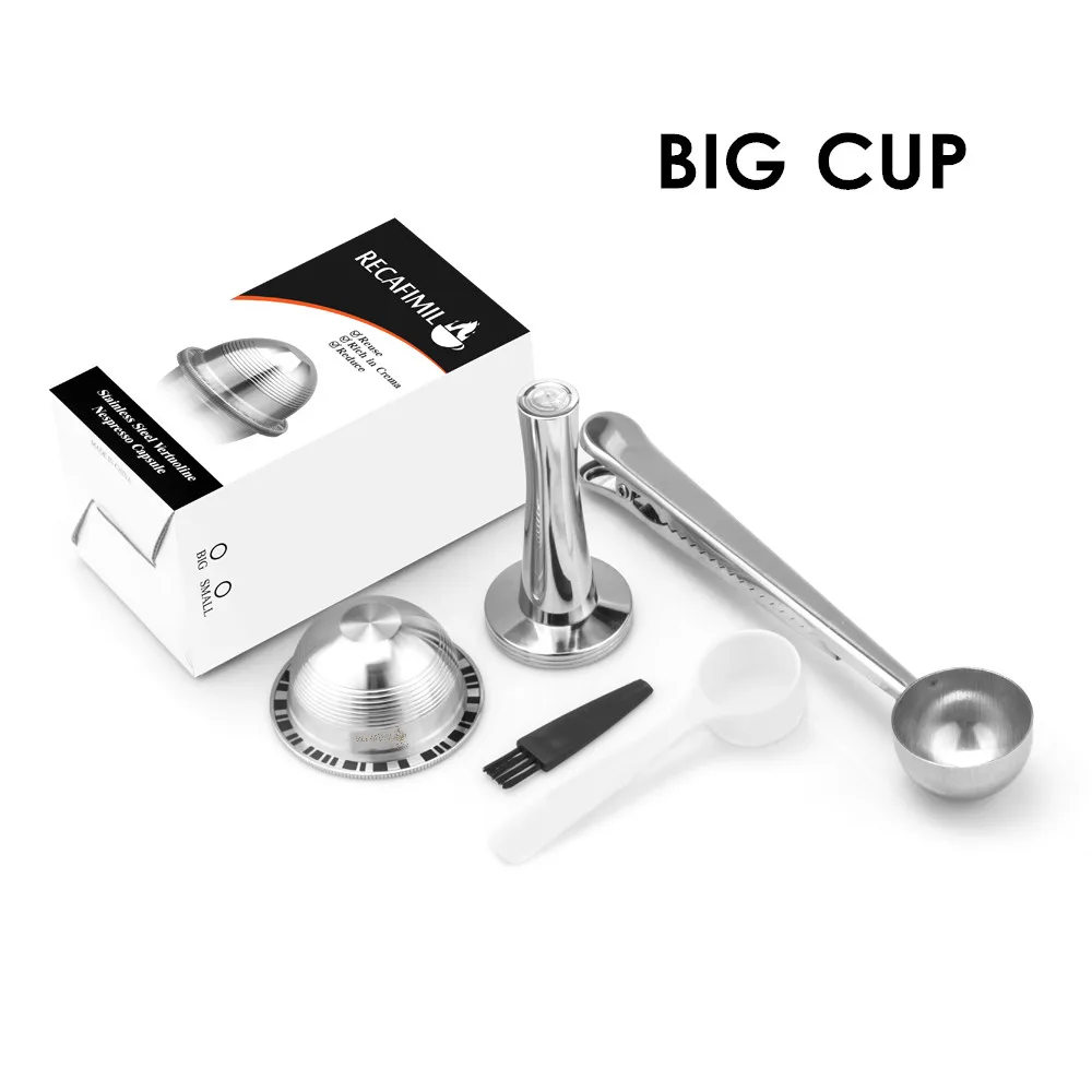 As picture Большие многоразовые фильтры для кофе Nespresso Vertuoline GCA1 и Delonghi ENV135 капсулы для кофе из нержавеющей стали Pod - Цвет: As picture