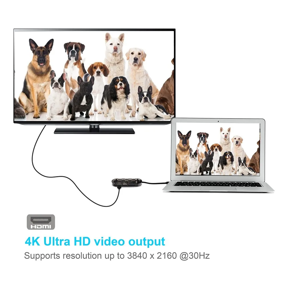 7 в 1 usb хаб тип c к HDMI 4K + USB 3 0 2 TF/SD кард ридер C несколькими портами адаптер для Macbook