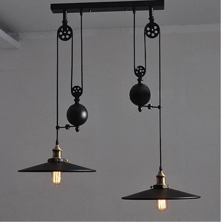 Скандинавские промышленные подвесные светильники RH чердак шкив Регулируемый