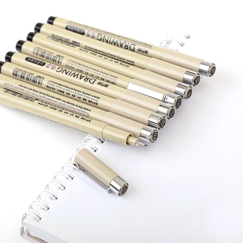 Знать 8 шт./лот Pigma Микрон Эскиз маркер ручка черный пигмент лайнер Neelde для