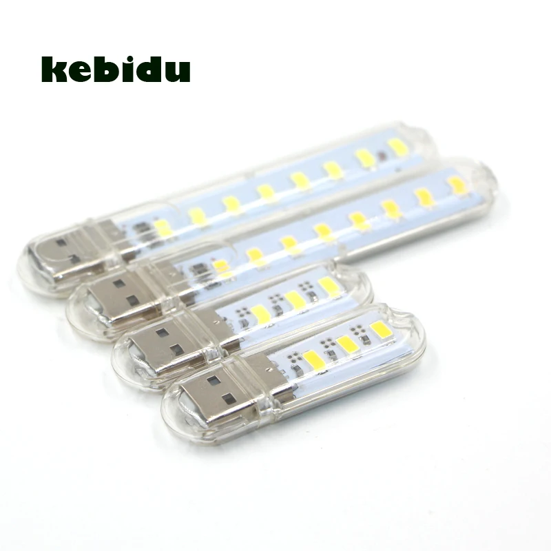 Kebidu USB светодиодный Ночной светильник 3 светодиода 8 светодиодов брелок 5 в
