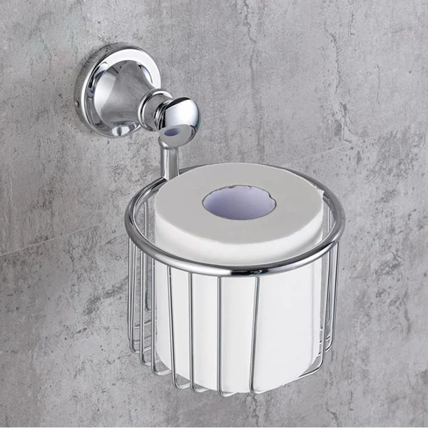 tissue basket Хромированные медные аксессуары для ванной комнаты, вешалки для полотенец, вешалка для полотенец, мыльница, держатель для салфеток, держатель для полотенец, набор аксессуаров - Цвет: tissue basket