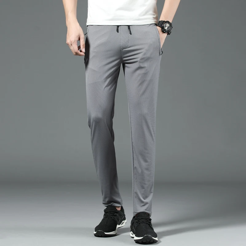 Новые летние тонкие сетчатые штаны мужские летние дышащие спортивные Slim Fit повседневные мужские Беговые тренировочные брюки мужские s брюки