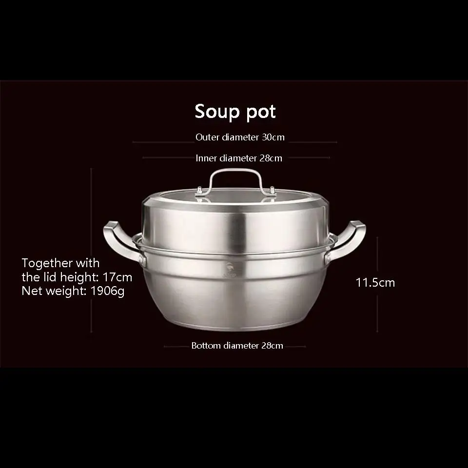 Stockpot Бытовой 304 кастрюля из нержавеющей стали с пароваркой Набор Кухонной Утвари Инструмент для приготовления супа пароварки несколько комбинаций - Цвет: Stockpot