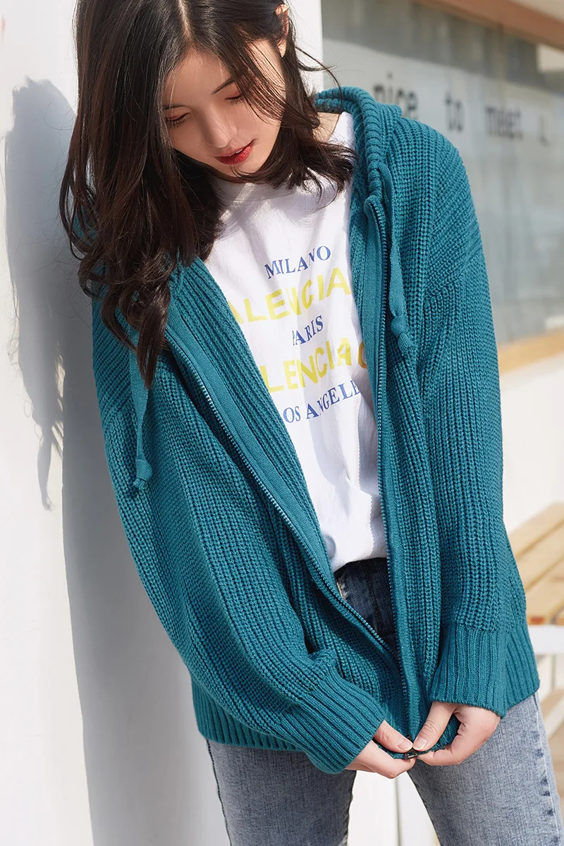 Cashmere Sweater Cap And Guard Women's Spring Autumn Long Sleeve Wool Thicker Jacket Zipper Cardigan Casual Sport |