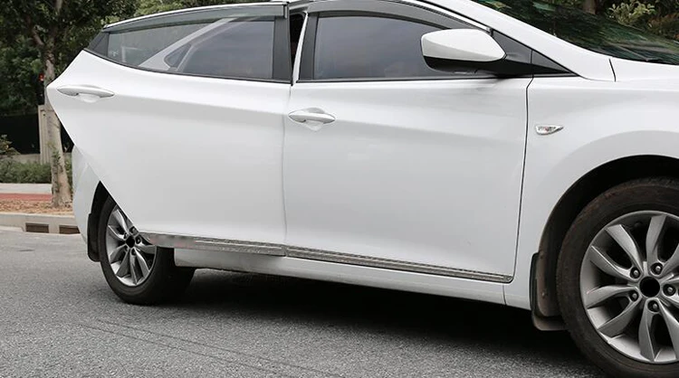 Для hyundai Elantra/Avante 2012 2013 Нержавеющая сталь Боковая молдинги Боковая дверь украшения 4 шт./компл