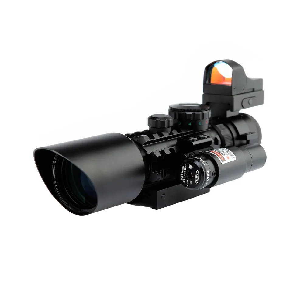 3 10X40 Тактический Прицел ж/Красный Лазерный & Голографическая Зеленый/Red Dot Combo