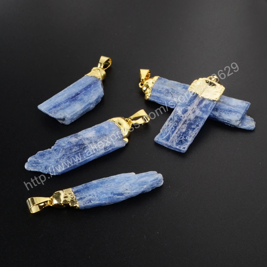 BOROSA 5 шт золотой цвет грубый натуральный кинит кулон WX017|natural pendant|pendant goldgold plated pendant