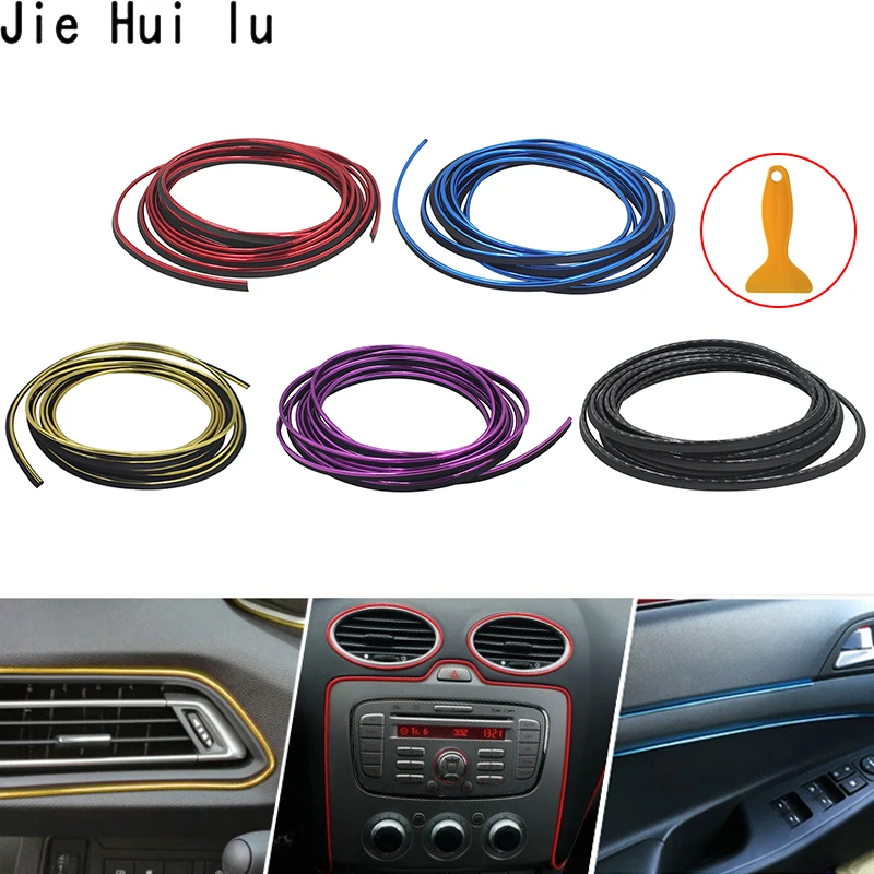 

Universal Auto Chrome Car Seal Accessories Styling Interior Exterior Decoration Door Strip Moulding Trim Dashboard Edge