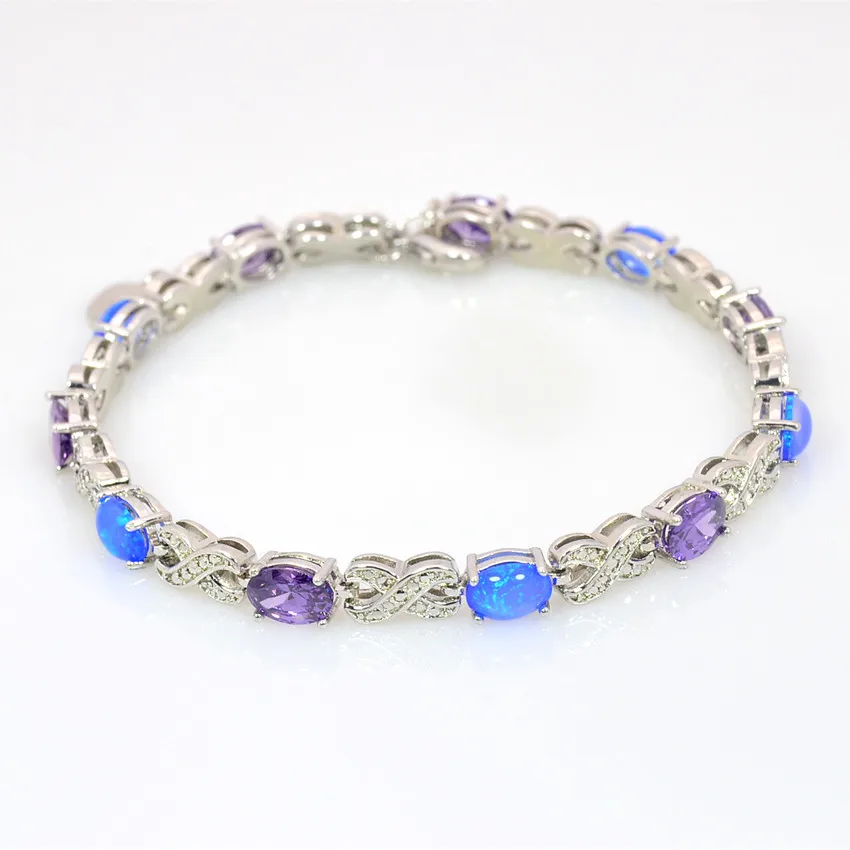 Браслет женский с голубым огненным опалом и фианитом|fire opal bracelet|opal braceletbracelet 925