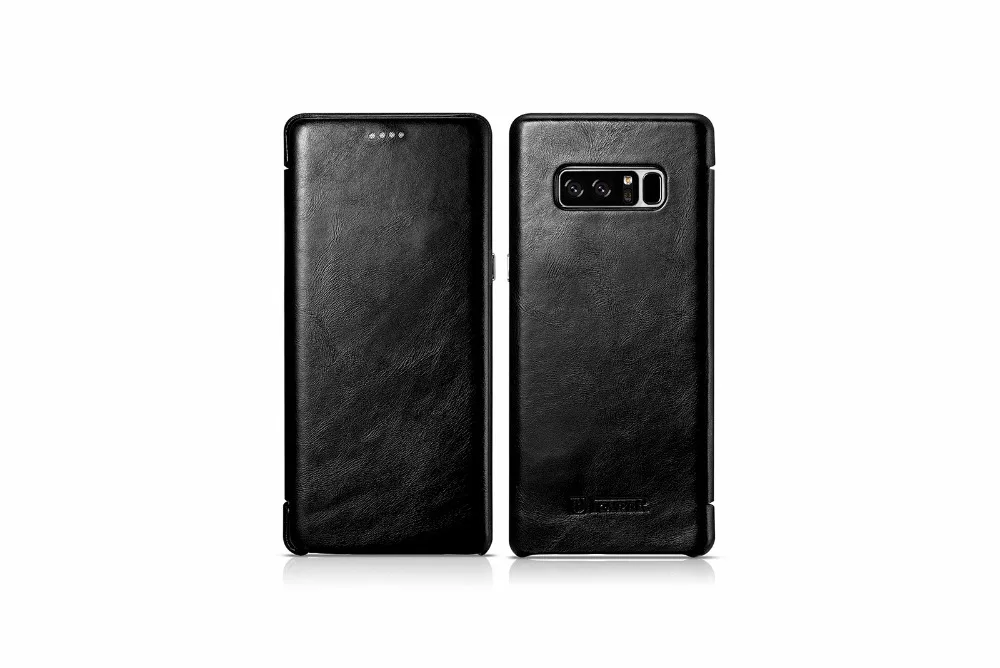 Округленными изогнутыми краями Винтаж в ретро-стиле для samsung Galaxy Note 8 Note8 бренд icarer натуральная из натуральной коровьей кожи кожаный чехол