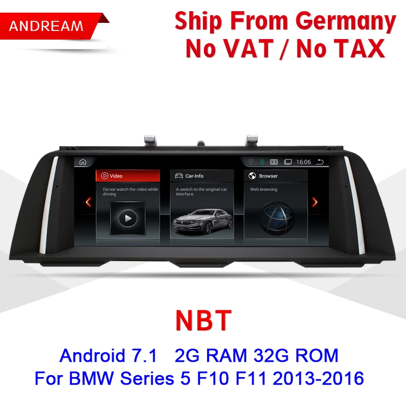 Android 7 1 мультимедийный плеер для серии BMW 5 F10 F11 gps навигации EW964B-NBT 10 25 &quotips Экран |