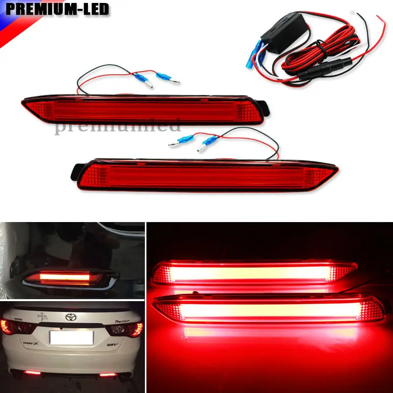 (2) задний фонарь красный 3D оптический стиль Светодиодный отражатель бампера для