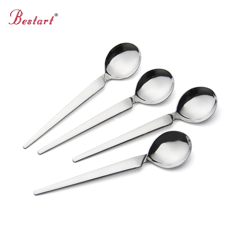 Soup Spoon Stainless Steel Cutlery Service Sets Sliver Set Torch Dinnerware Eco-friendly Flatware Ice Coffee Cocktail Tea | Дом и сад