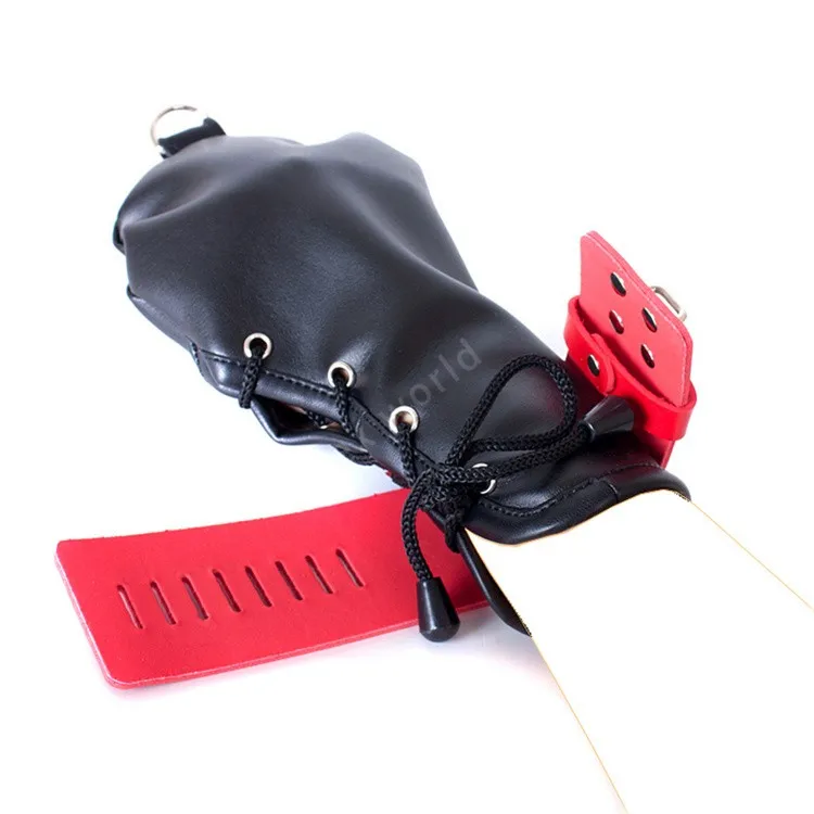 Кожаные варежки для бондажа перчатки в виде собачьей лапы наручные манжеты