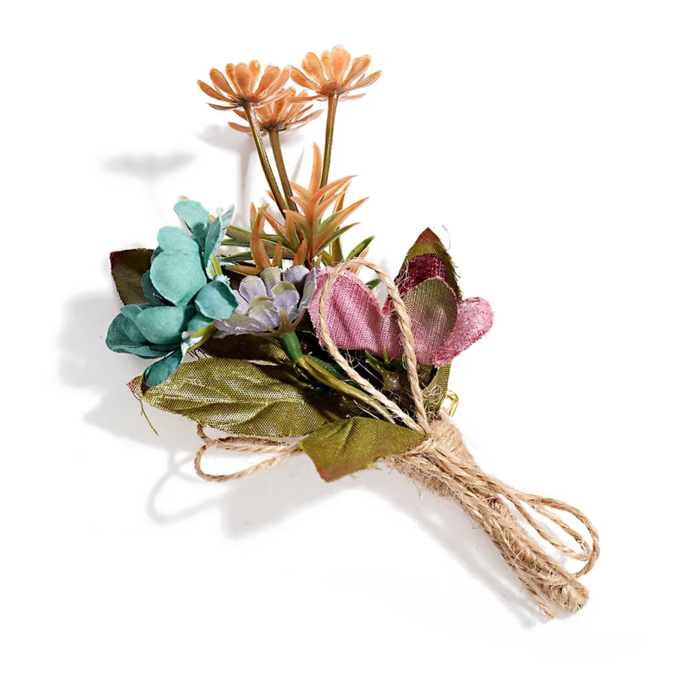 Fashion Artificial Flowers Brooches For Women Men Bridal Wedding Jewelry Accessories Pins Buckle Party Bouquet 6 Style | Украшения и