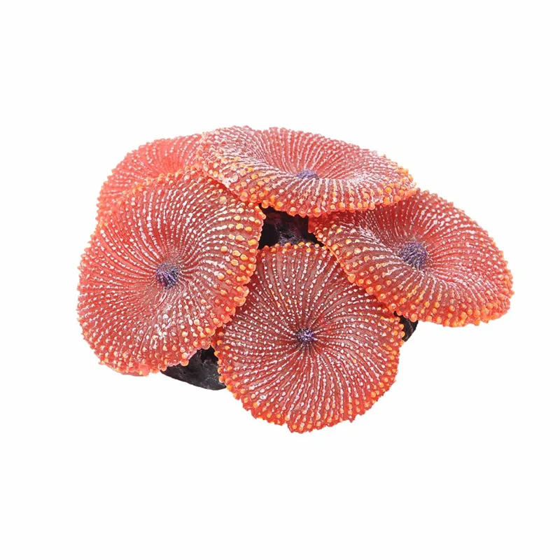 Red Украшение для аквариума из искусственной смолы, коралловые морские растения, силиконовые нетоксичные синие зеленые красные растения для украшения аквариума - Цвет: Red