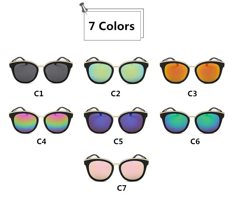 

Luxury Fashion Round Cateye Retro Sunglasses Unisex Sun Glasses For Men and Women Classic Quality Mirror Sunglasses Shades